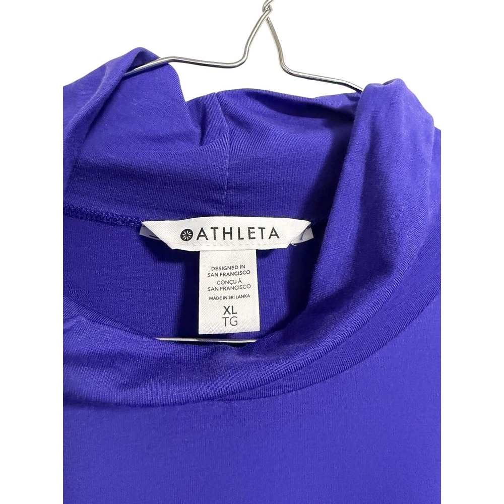 Athleta Womens XL Purple Mock Neck Long Sleeve Activewear Top Soft Knit Layering - Picture 3 of 8
